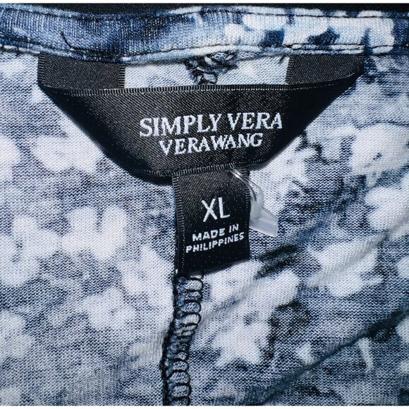 Simply Vera Vera Wang Sleeveless Floral Asymmetrical Hem Tank Top XL - Picture 3 of 3